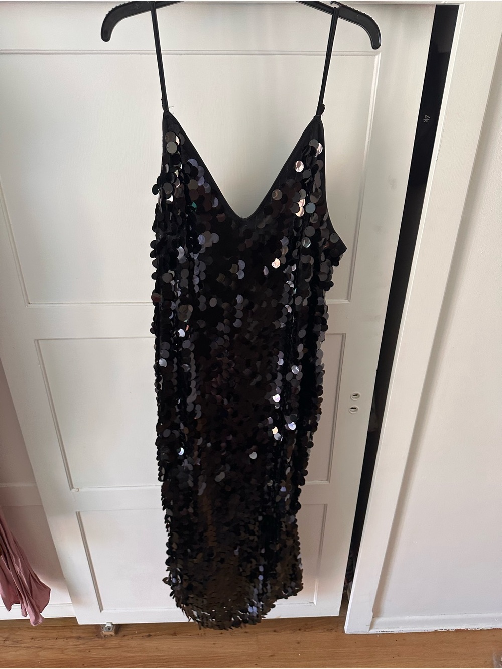 SHEIN Black Sequin Midi Slip Dress - Picture 2 of 6